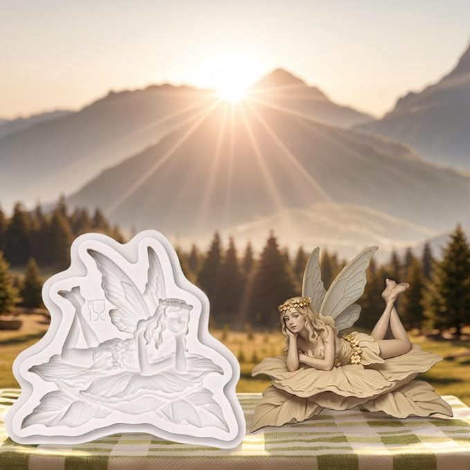 (Three-piece set) Mermaid theme, winged girl, DIY silicone mold, cake chocolate mold wedding cake decoration tool soft candy cake