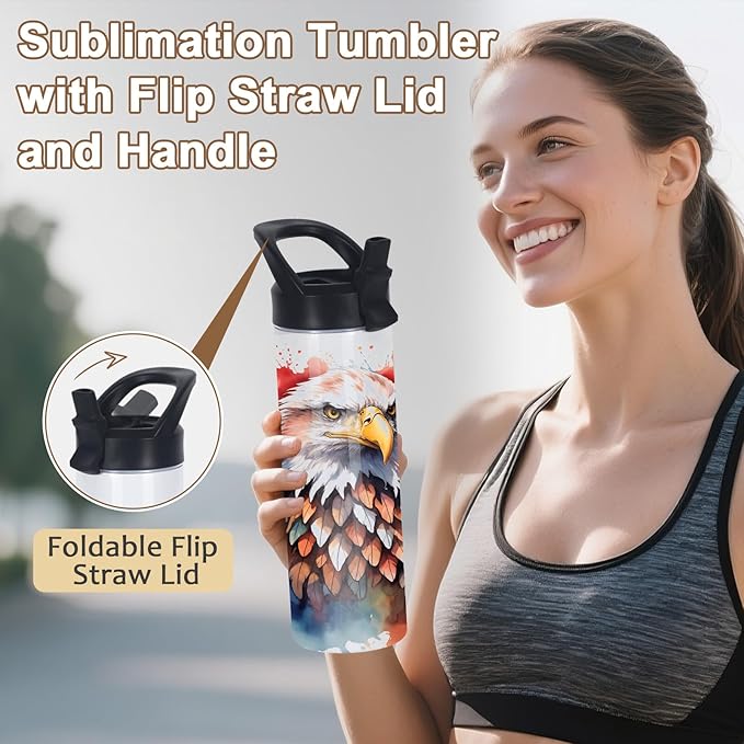 20 Oz Sublimation Tumbler Bulk Skinny Straight, 25 Pack Sublimation Water Bottles Blanks with Handle Straw Lid, Insulated Stainless Steel Tumbler Cup for Heat Transfer