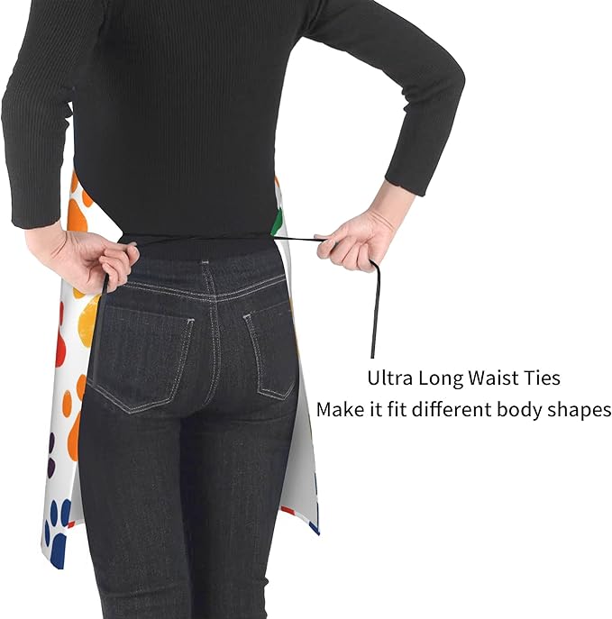 Funny Animal Apron with 2 Pockets Waterproof for Men Women Kitchen Garden Decor