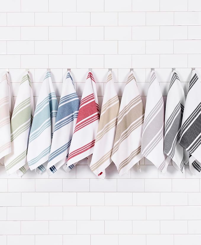 All-Clad Dual-Purpose Kitchen Towels: Highly Absorbent - 100% Cotton, 17"x30" Dish Towels for Cleaning & Drying Dishes & Glassware, 3-Pack, Fennel