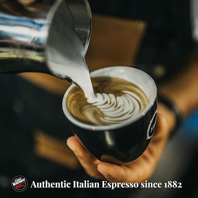Caffe Vergnano 1882 Gran Aroma Whole Bean Arabica Medium Espresso Roast Coffee, Italian Coffee Beans Notes of Cocoa, Spices and Dried, Intensity 8/10, 3.3 lbs