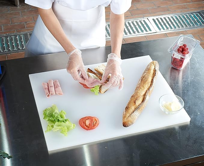 CURTA 2-Pack Cutting Boards for Kitchen, 24" x 18" x 0.5" White Color Coded Plastic Chopping Board with Anti Slip Surface Dishwasher Safe