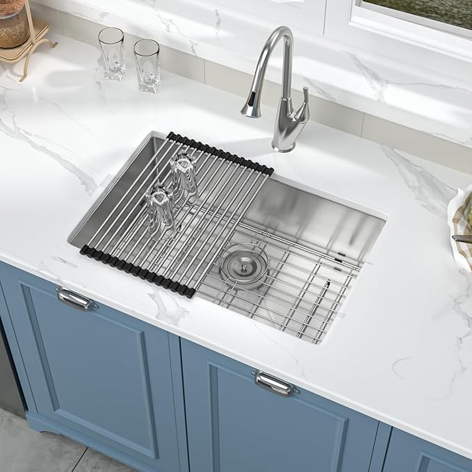 Undermount Kitchen Sink 26 Inch - GhomeG Deep Single Bowl 26x18x9 Inch kitchen sink 16 Gauge Stainless Steel Under Counter Kitchen Sink Basin With R10 Round Corners