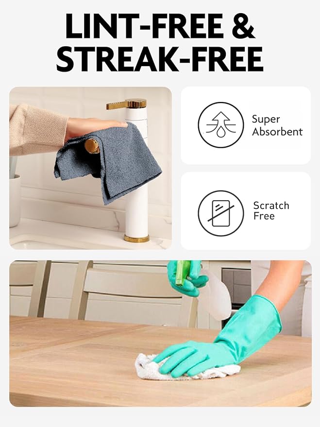 Fantasticlean Microfiber Cleaning Cloth Roll -30 Pack, Tear Away Microfiber Towels, 12" x 12", Reusable, Washable, Scratch Free, Ultra Absorbent for Car, Home Supplies (DimGray)