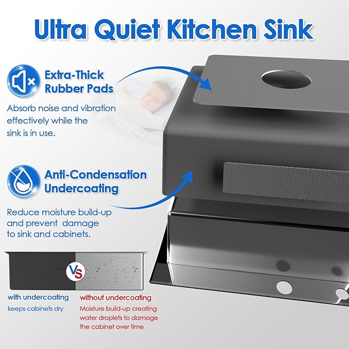 ROVOGO 20x16x9 in. Drop in Kitchen Sink 304 Stainless Steel with 2 Holes, Wet Bar Prep RV Sink Single Bowl, Handmade Kitchen Sink Top Mount, Anti-Noise Sink Tight Radius, Brushed