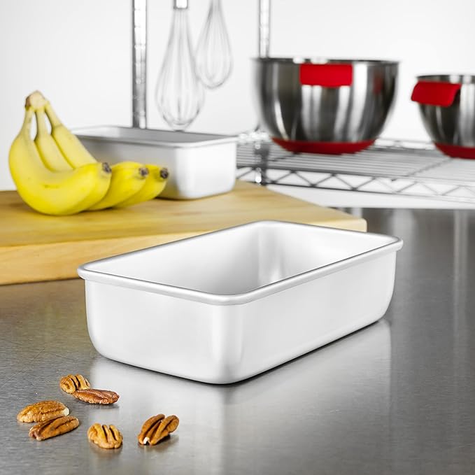 Fat Daddio's BP-5644 Anodized Aluminum Bread Loaf Pan, 10 x 5 x 3 Inch