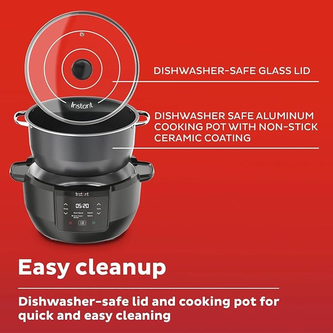 Instant-Pot Superior Cooker Chef Series 7.5Qt Slow Cooker, Multifunctional Rice Cooker, Pressure Cooker Alternative, Kitchen Appliance with Non-Stick Pot