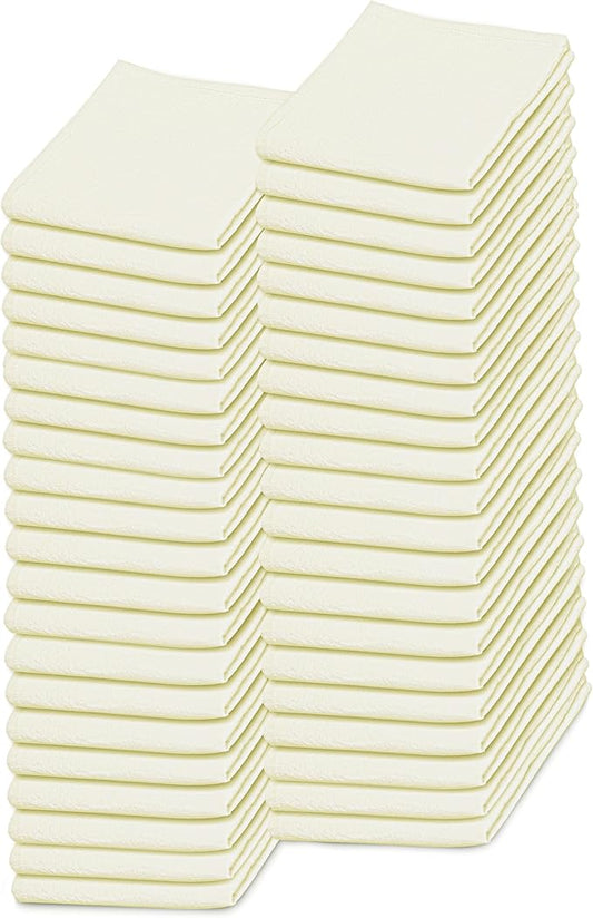 Dish Cloths Cotton| Kitchen Wash Cloth | Shop Towels Absorbent and Lint Free Flour Sack| Dishcloths for Kitchen Washing Dishes| Thick Absorbent Quick Dry Dish Rags | 50 Pack 13"x13" Natural