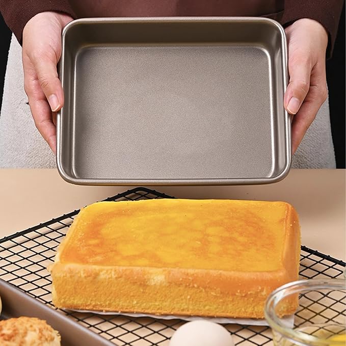 Baking Sheet Pans Brownie Pans,3 Pack Baking Pan Nonstick Cookie Sheet Brownie Cake Pan, Deep Dish, Easy Clean, Rust-Resistant,Cookie & Brownie Pan (11 x 9 x 2",12.7 x 10.6 x 2.4", 8.6 x 6.6 x 1.7")