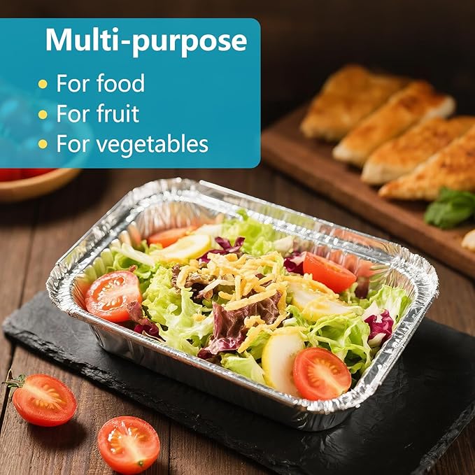 9x13 In Aluminum Pans, 20PCS Extra Deep Disposable Baking Pans for Roasting, Baking, Cooking, Food Prep, Chafing, Steam Table, Oven, Cake, and Party Catering.