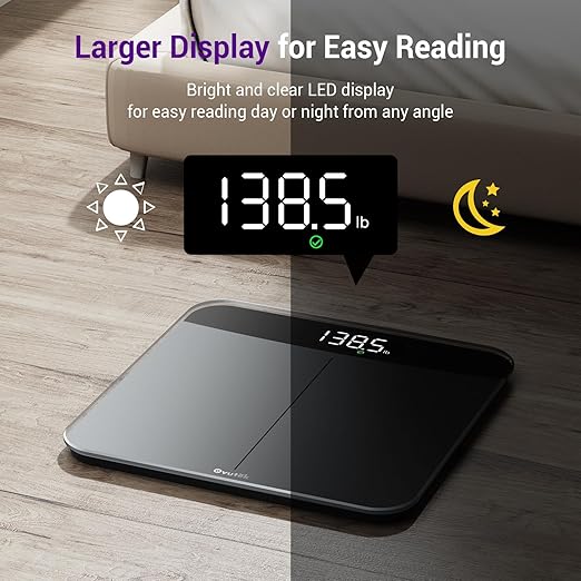 Bathroom Scales Digital Weight, Topnotch Quality 450lb Weight Scale, Most Accurate to 0.05lb, Automatic Weighing Scale for Body Weight, Baby, Pet, Larger LED, Sturdy and Durable Base Machine