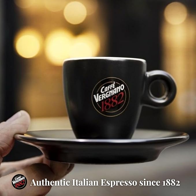 Caffe Vergnano 1882 Antica Bottega Whole Bean Arabica Medium Roast Espresso, 2.2 lbs Bag - Italian Coffee Beans with notes of Chocolate, Nuts & Caramel, Intensity 5/10-1000g Bag (2 Pack)