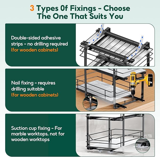 Spice Rack Organizer for Cabinet - 2-Tier Vertical Pull Out Spice Rack, Heavy Duty Metal Spice Shelf with Easy to Install Design, Fits Countertop, Cabinet & Pantry(7" W×10.5" D×9" H, Black)