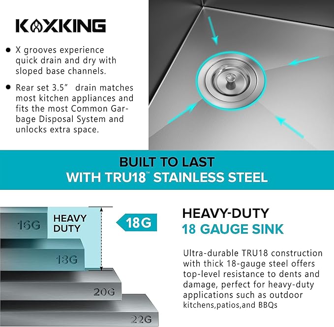 15x20 Inch Bar Sink, 18 Gauge 304 Stainless Steel Topmount Drop In Sink with Grid, Drain Assembly for Home, RV, Office, Laundry, Professional Use