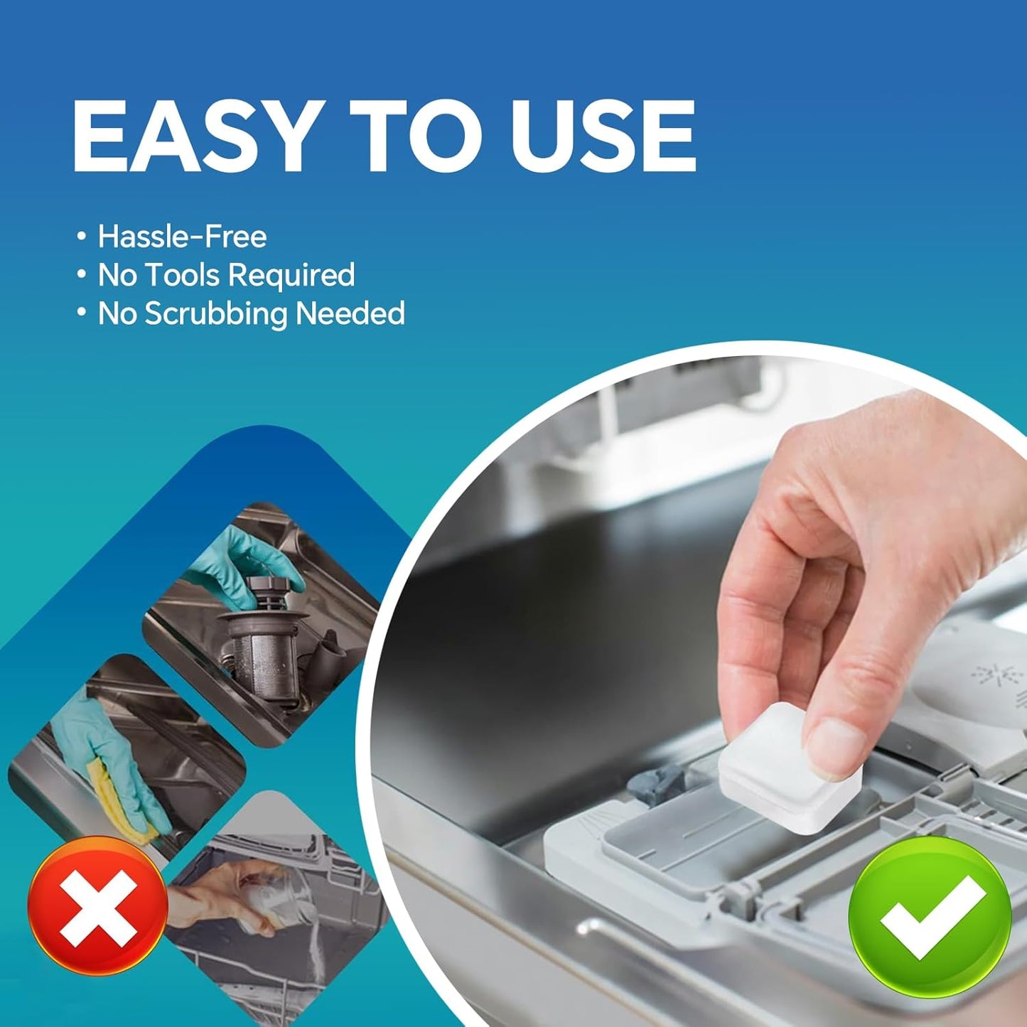 Dishwasher Cleaner Tablets, 9 Pack Lemon Scent Dishwasher Cleaner and Deodorizer, Descaler, Removes Limescale, Hard Water Marks, Grease and Odors, 9 Month Supply