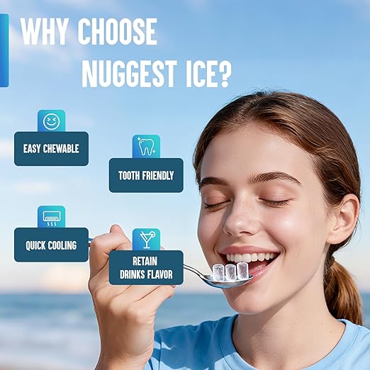 Nugget Ice Maker Countertop – 6 Mins Fast Ice Production, FLASHCHILL™, 26.5 LBS/Day, Self-Cleaning, Compact Portable Design, Ideal for Home, Office & Parties