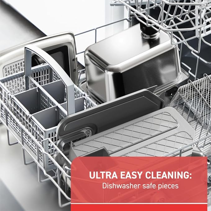 T-fal Compact EZ Clean Stainless Steel Deep Fryer with Basket for Home Use, 1.8 Liter Oil and 1.7 Pound Food Capacity, 1200 Watts, Easy Clean Temp Control, Oil Filtration, 1.8 L