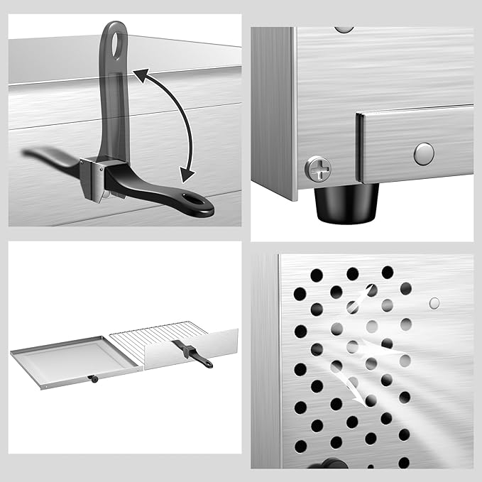 S AFSTAR 1450W Electric Pizza Oven, Stainless Steel Pizza Oven Countertop with Insulated Handle & Removable Tray, Commercial Pizza Maker Fits Pizzas up to 12" Diam for Restaurant Home Party