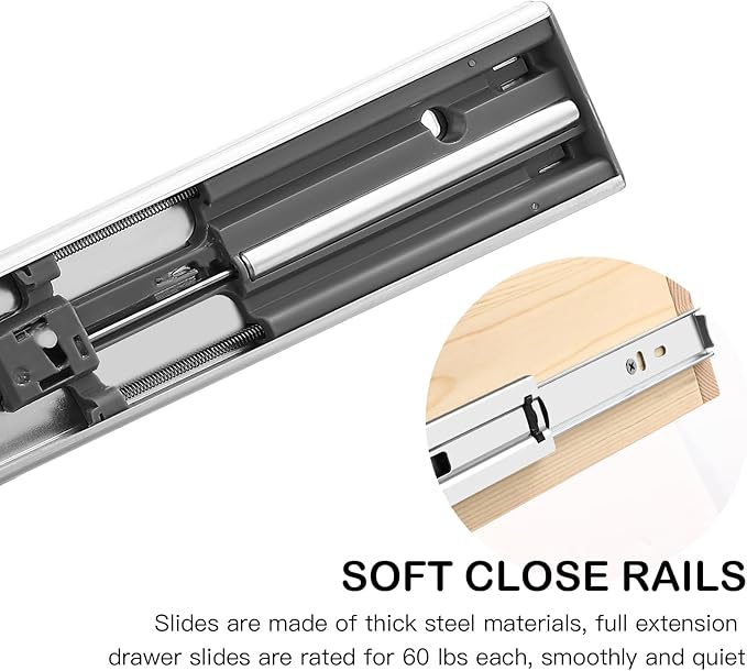 Pull Out Cabinet Organizer 20''W×21''D×16''H Soft Close Slide Out Wood Drawer Shelves for Kitchen, Finished, Bottom Assembly(Cabniet Require Opening >20.5'', Depth>21.5'', Height>16.5'')