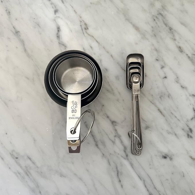 Fox Run Stainless Steel Measuring Cup/Spoon Set, Silver, 6.5 x 3.2 x 2"