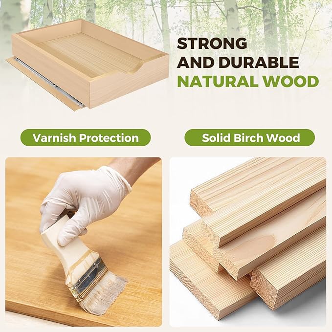 Pull Out Drawers for Cabinet Wood 33" W x 23" D x 4.5" H Slide Out Organizer and Storage Kitchen Cabinet Drawers Slide Out Shelves Pull Out Shelves in Kitchen Pantry Bathroom with Soft Close