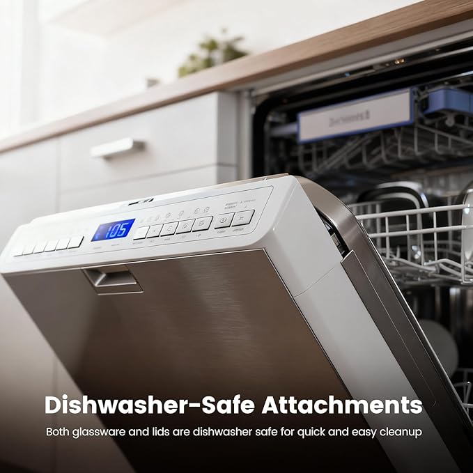 Kismile Air Fryer, 4-in-1 Portable Glass Air Fryer Cooking System, 4.5QT & 1.8QT Glass AirFryer Containers with Storage Lids, Air Fry, Grill, Bake, Roast, Microwave, Freezer & Dishwasher Safe, 1550W