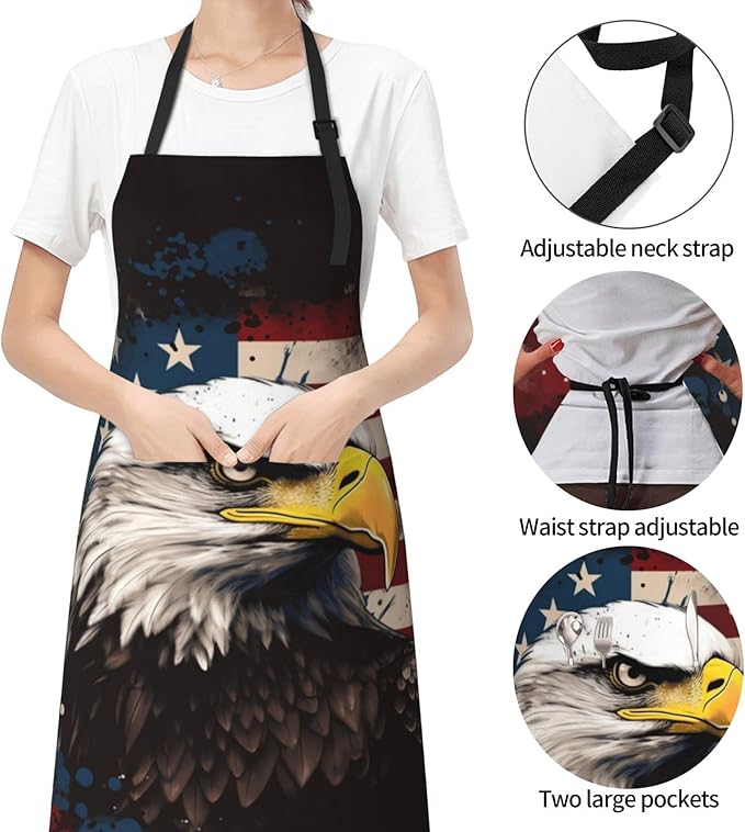 Funny Animal Apron with 2 Pockets Waterproof for Men Women Kitchen Garden Decor