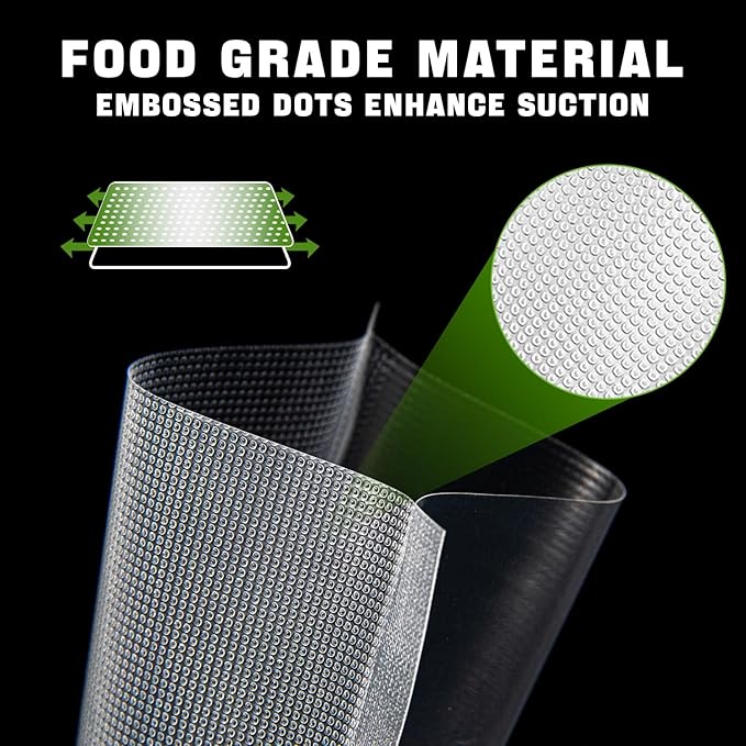 100 Quart Vacuum Sealer Bags - 8x12 Inch, Heavy Duty Commercial Grade for Food Saver, Seal a Meal, Sous Vide, Meal Prep, Freezer Storage