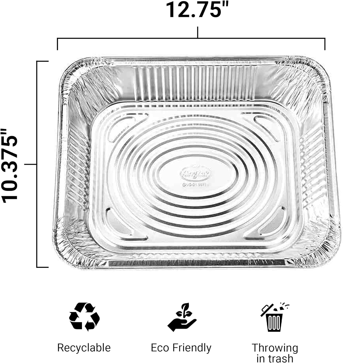Aluminum Pans Half Size, 9X13, Extra Heavy Duty Disposable Foil Pans For Baking (10 Pack) Roasting & Chafing, Deep Tin Foil Bakeware, Steam Table Tray, Cookware, Food Prepping, Cake & Oven Pan