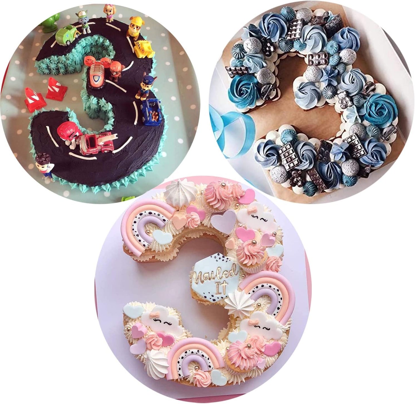 Ducodocu Silicone Cake Pans 3D Large Number Cake Mould Novelty Cake Tins DIY Baking Mold for Birthday Wedding Anniversary 10 inch Number of 3