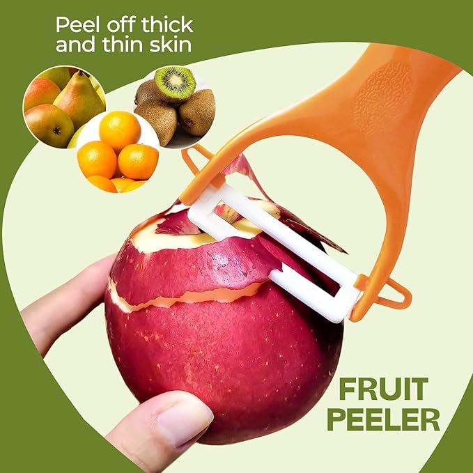 Trez Treamer 6PCS Vegetable Peeler Set with Sharp Blade,Ceramic Apple Peeler Potatoes & Potato Peeler Veggie Peeler Fruit Peeler Carrot Y Peeler Utral Fast Peeling without Rust for Kitchen