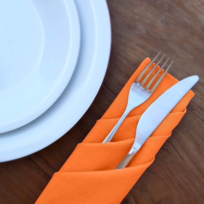 Ruvanti Cloth Napkins Set of 4, 18x18 Inches Napkins Cloth Washable, Soft, Durable, Absorbent, Cotton Blend. Table Dinner Napkins Cloth for Hotel, Lunch, Restaurant, Wedding Parties - Fall