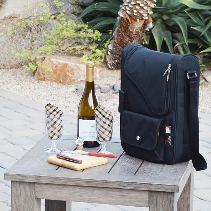 Picnic at Ascot Original Insulated Wine and Cheese Cooler Bag - Designed, Assembled & Quality Approved in the USA