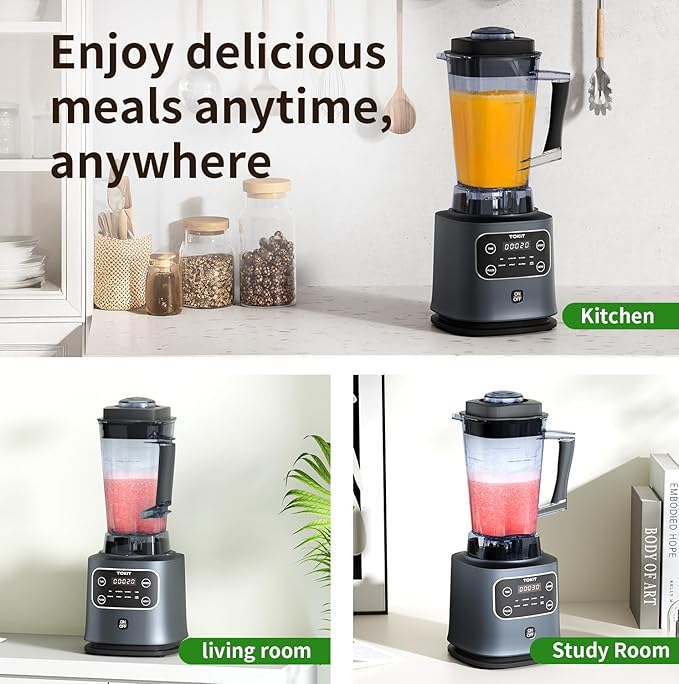 TOKIT B3 Countertop Mixer Blenders for Kitchen 8 Preset Programs 1200W Smoothy Blender Machine 68 Oz Large Capacity Professional Glass Blender for Shakes and Smoothies, Juicer, Ice, Frozen Drinks