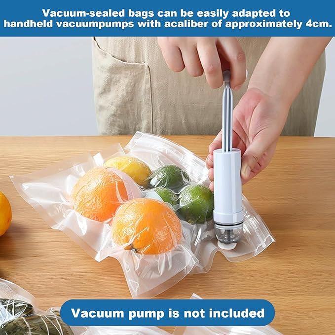 Vacuum Sealer Bags with Air Valve,8 PCS 10"×11" Reusable Vacuum Seal Bags，BPA-Free Heavy Duty Food Storage Bags for Food Storage, Cooking.