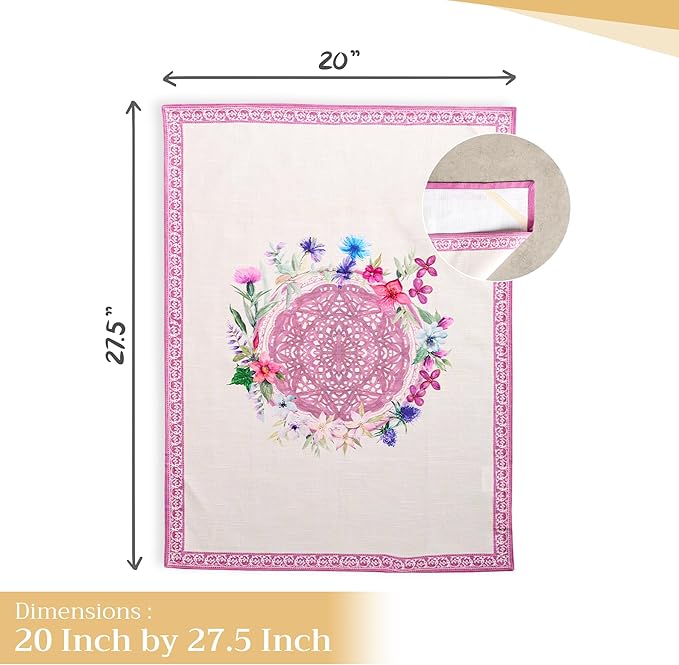 Maison d' Hermine Kitchen Towels Set of 3 100% Cotton 27.50" x 20" Reusable Cloth Tea Dish Towels Absorbent with Hanging Loop for Kitchen, Home, Dining, Cocktail Parties Spring/Summer (Chardon)