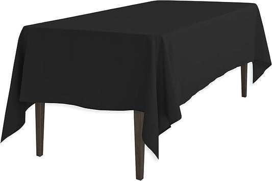 LinenTablecloth 70 x 120-Inch Rectangular Polyester Tablecloth Black