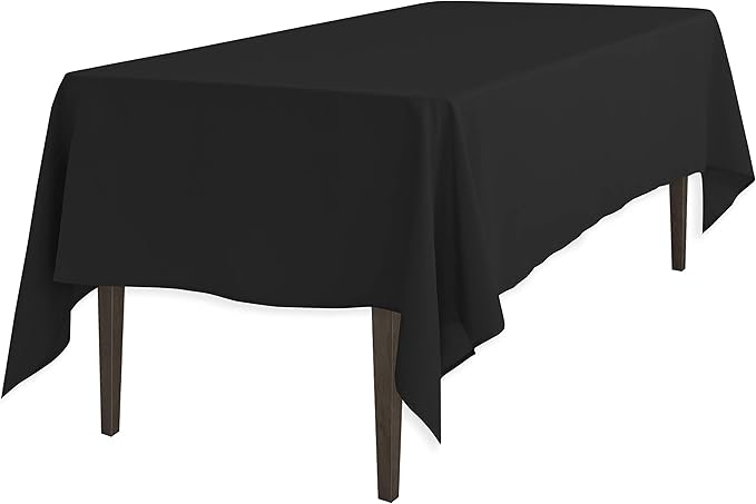 LinenTablecloth 60 x 102-Inch Rectangular Polyester Tablecloth Black