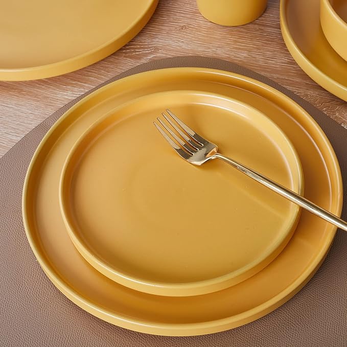 Stone lain Cleo Stoneware Dinnerware Set, 16-Piece Service for 4, Yellow