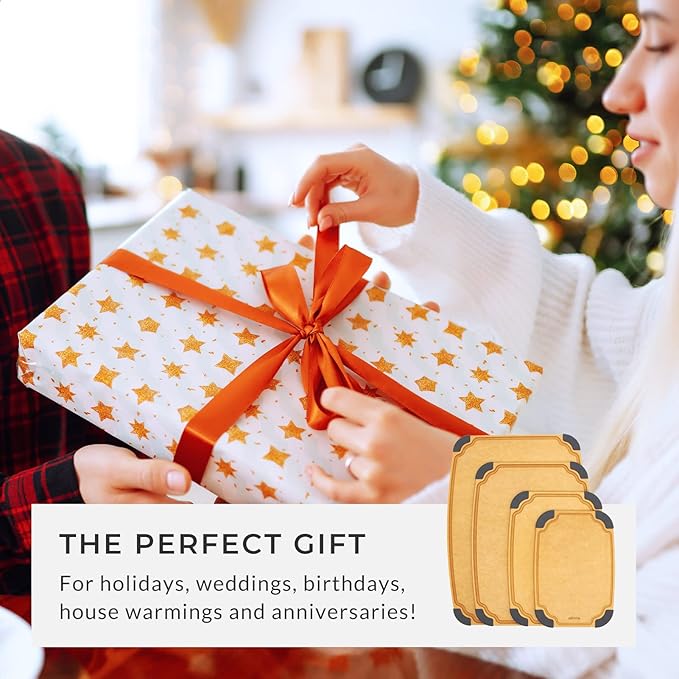 Elihome essential Series Wood Fiber Cutting Board for Kitchen, 12pcs Pack, Knife Friendly, Dishwasher Safe, Non-Slip Feet, Juice Groove, Reversible, Non-Porous, Eco Friendly, 10"x 7" SMALL