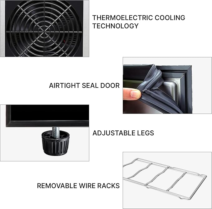 Koolatron Urban Series 12 Bottle Wine Cooler, Thermoelectric Wine Fridge, 1 cu. ft. Freestanding Wine Refrigerator for Home Bar, Small Kitchen, Apartment, Condo, Cottage, RV