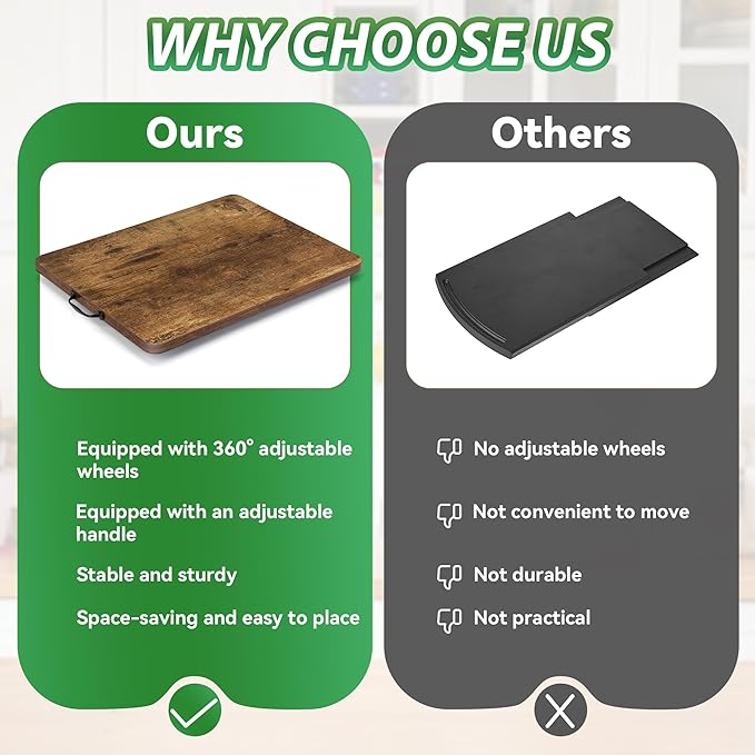 Appliance Slider, Sliding Tray for Coffee Maker, Coffee Pot Slider for Countertop, 360° Rolling Tray Appliance Slider for Kitchen Appliances- Rustic Brown (12.5” X 16”)