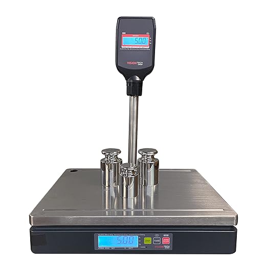 VisionTechShop TPD-60LB, POS Interface Portion Scale with Most ECR's and POS Systems, Lb/Oz/Kg Switchable, 60lb Capacity, 0.01lb Readability, Two Display, NTEP Legal for Trade COC #22-010