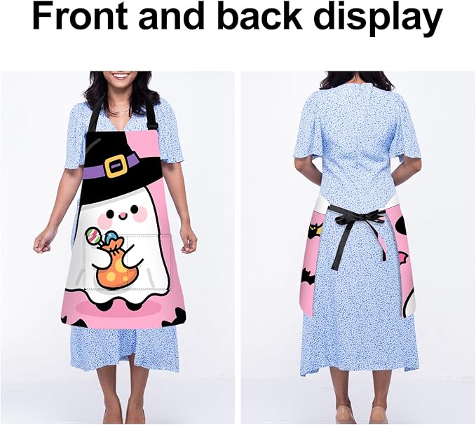 Halloween Apron Home Kitchen Cooking Baking Gardening for Women Men with Pockets waterproof 32x28 inch