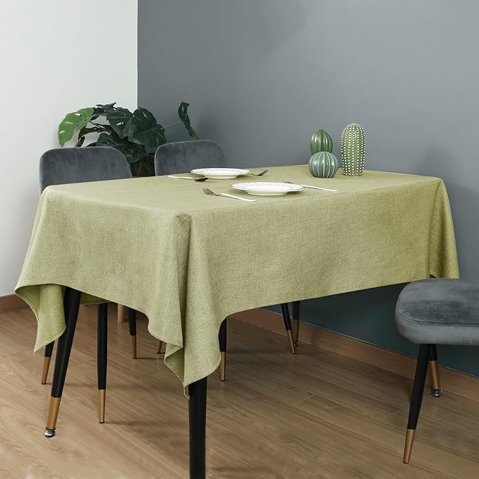 Table Cloth Rectangle Table Cover 55x71 Inches Faux Linen Wrinkle Free and Waterproof Sage Green Rectangle Tablecloth for Kitchen Dining Party Buffet Wedding
