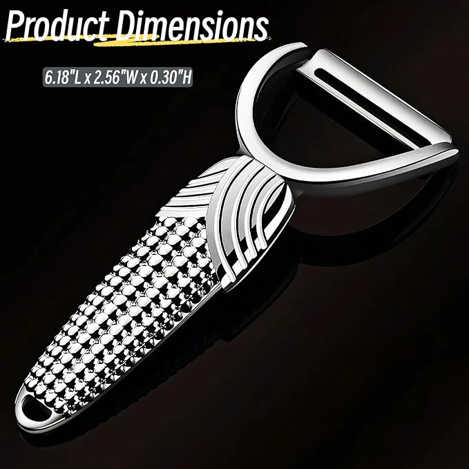 Maxjoy Vegetable Potato Apple Carrot Fruit Veggie Peeler - Corn Kernel Ergonomic Handle, Ultra Sharp Stainless Steel Blades - Silver