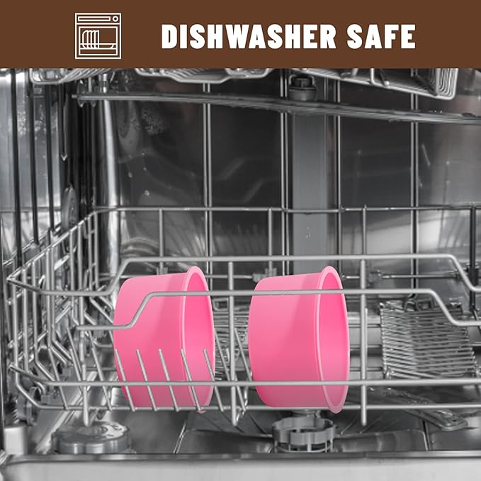 Silicone Mini Round Cake Molds, 4 Inch, Pink, Set of 6