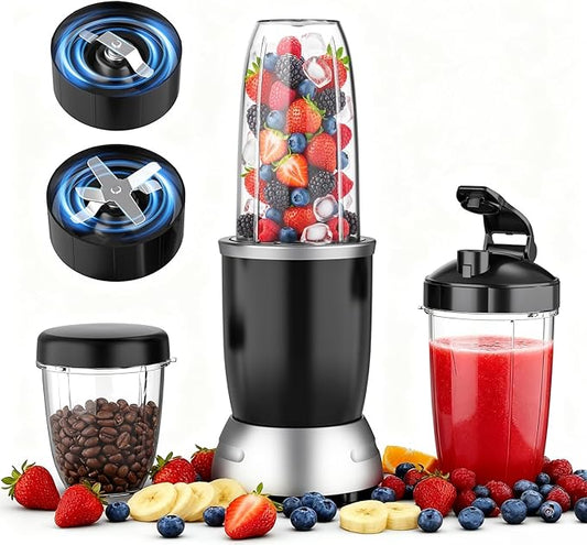 Smoothie Blender Maker 25000RPM Personal Blender for Shakes and Smoothies with 37 32 23oz Portable Cups Countertop blenders for kitchen, Frozen Drinks, Milkshake, Juice, Ice Crushing, Nuts