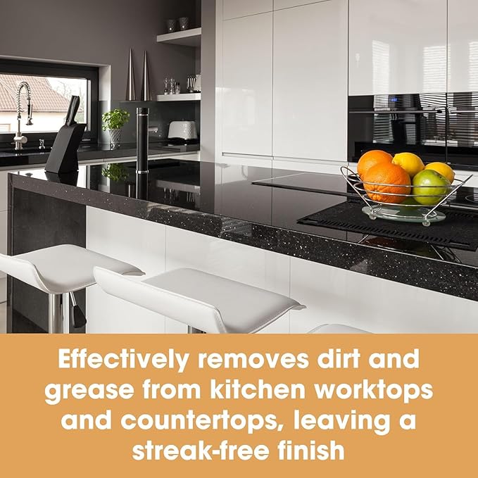 Furniture Clinic Granite & Quartz Spray Cleaner for Kitchen Worktops & Sinks - Non Abrasive Cleaning & Streak Free Finish - Stain Remover & Cleaning for Black or White Marble Stone Worktop - 500ml