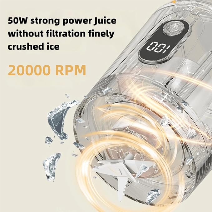 Personal Portable Cordless Blender for Shakes and Smoothies and Juice,21 Oz USB-C Rechargeable Mini Mixer with Extra Lid for Travel, Office, Gym